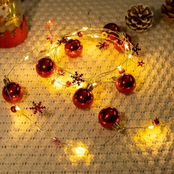 Aigostar - Catena luminosa LED di Natale 20×LED/3×AA 2 m bianco caldo