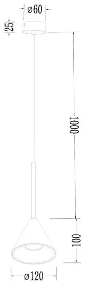 Lampadario a sospensione con filo CONE 1xGU10/10W/230V oro/nero