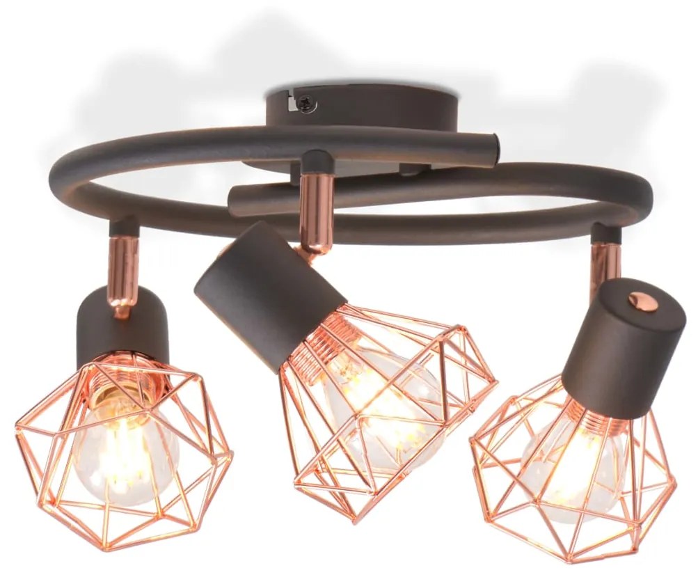 Plafoniera Con 3 Lampadine A Led A Incandescenza 12 W /