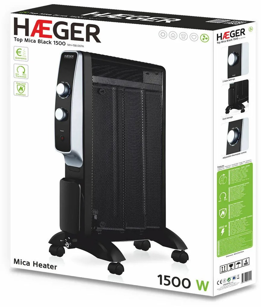 Riscaldamento Haeger MH-15B.007A 1500 W Nero