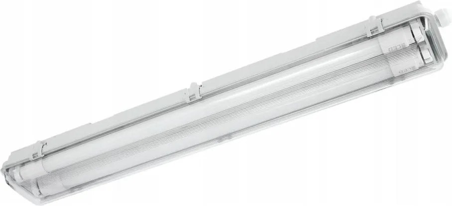 Apparecchio fluorescente tecnico LED T8, 2x G13, 10W, 230V, 6000K, 60 cm, IP65, bianco