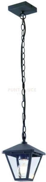 Sospensione prisma antracite 1 luce attacco e27 ip44 16x16x83cm