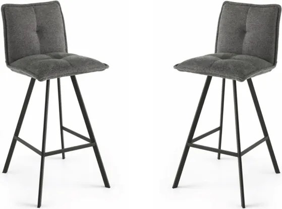 Sgabello cucina tessuto Grigio Fumo - bar SILA 2 sgabelli