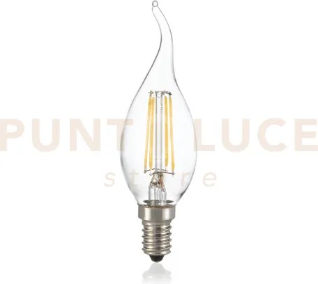 Lampadina candela trasparente attacco e14 4 w 420 lm 3000 k in vetr...