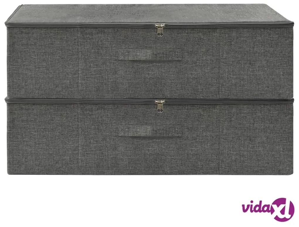 vidaXL Scatole Portaoggetti 2pz in Tessuto 70x40x18 cm Antracite