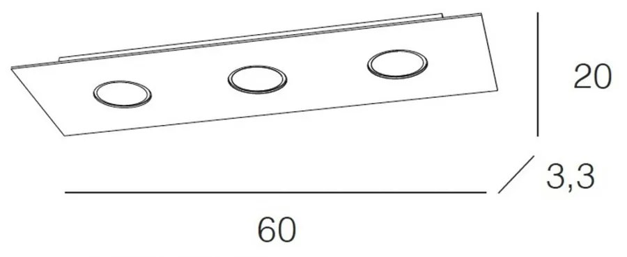 Plafoniera Moderna Rettangolare Area Metallo Sabbia Metallo 3 Luci Gx53