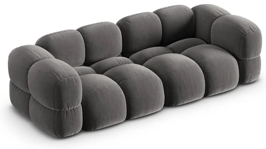 Divano grigio con rivestimento in velluto 250 cm Loretto – Cosmopolitan Design