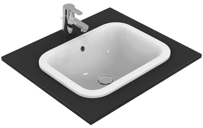 Lavabo da appoggio rettangolare in ceramica L 50 x H 17.5 x P 38 cm bianco