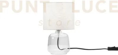 Lume emerald trasparente in vetro con paralume in tessuto 1 luce at...