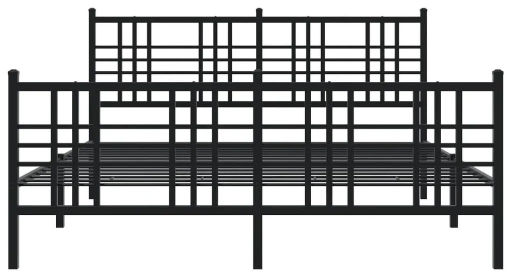 Giroletto con testiera e pediera metallo nero 150x200 cm