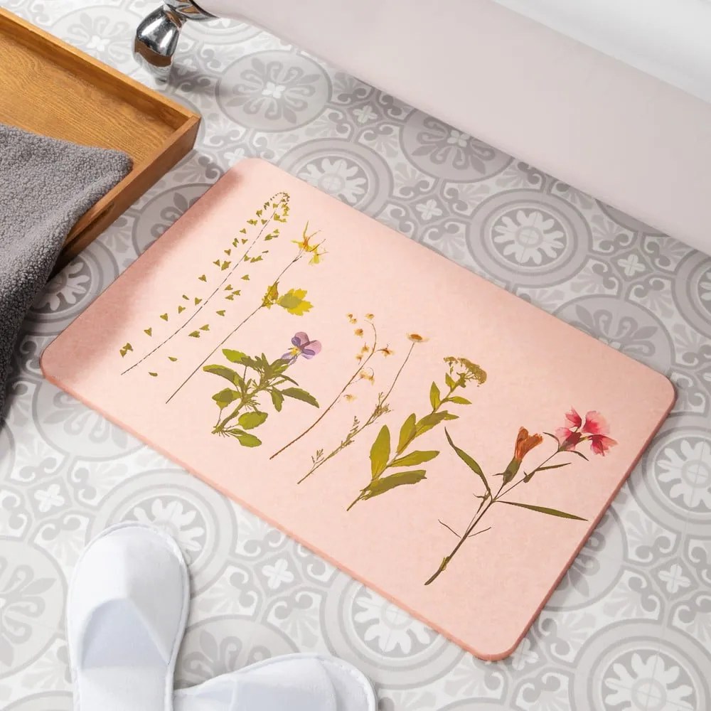 Tappetino da bagno rosa 39x60 cm - Artsy Doormats