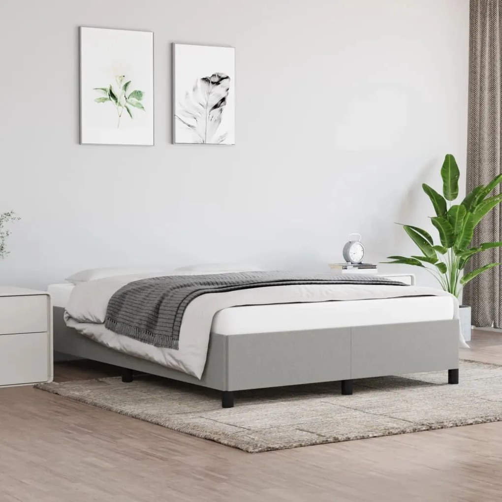 Giroletto Senza Materasso Grigio Chiaro 140x200 Cm Tessuto /