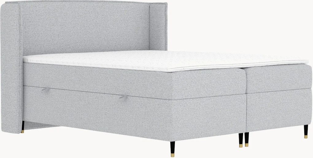 Letto boxspring fatto a mano con contenitore Segni