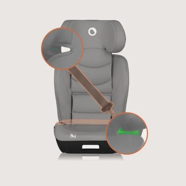 Lionelo - Seggiolino auto NEAL i-Size 100-150 cm Grigio Cemento