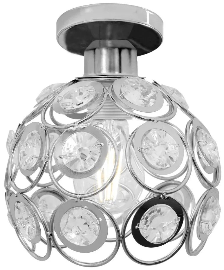 LAMPADA ELEGANTE DA SOFFITTO APP204-1C CRISTALLO ARGENTE