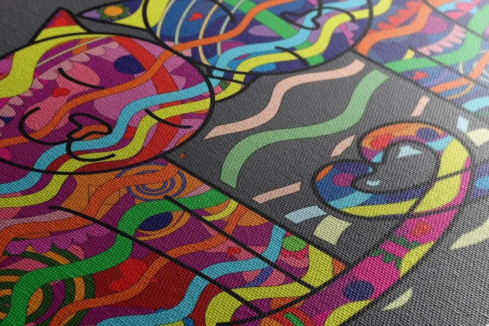 Quadro su tela – Gatti innamorati in stile pop art