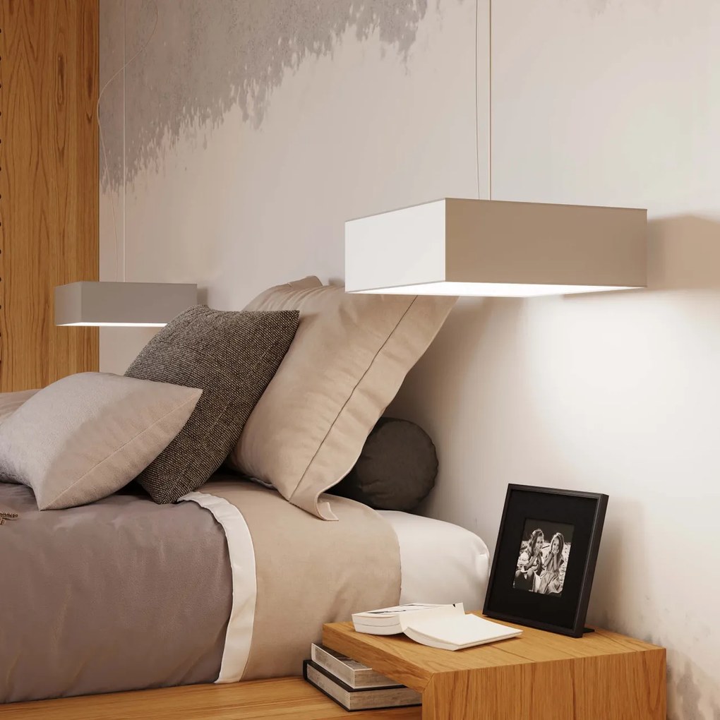 Plafoniera Quadrata in PVC da Soffitto 2xE27 HORUS 35 Grey da interno