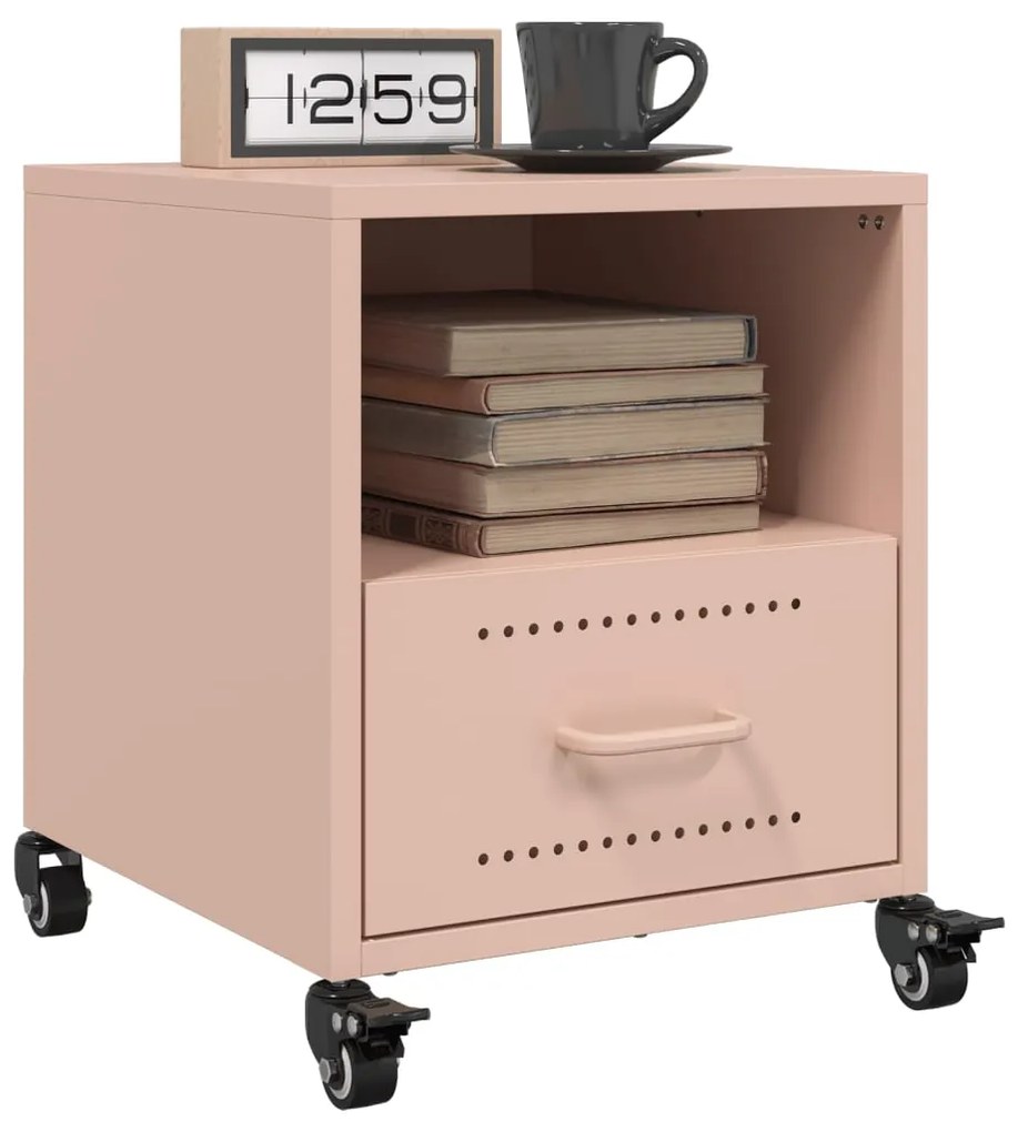 Comodini 2 Pz Rosa 36x39x43,5 Cm İn Acciaio /