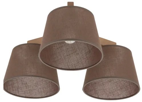 Brilagi - Lampada da soffitto a plafone LATTE SABIA 3xE27/15W/230V pino/marrone