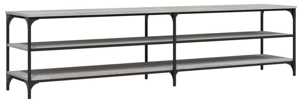 Mobile tv grigio sonoma 200x30x50cm legno multistrato e metallo