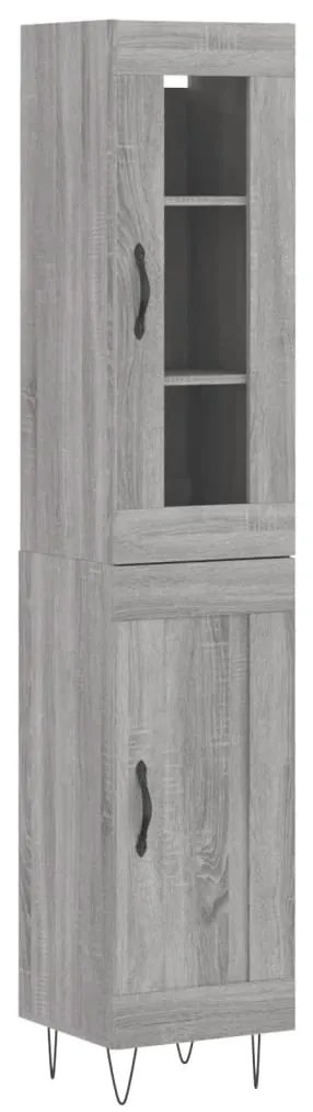 Credenza grigio sonoma 34,5x34x180 cm in legno multistrato