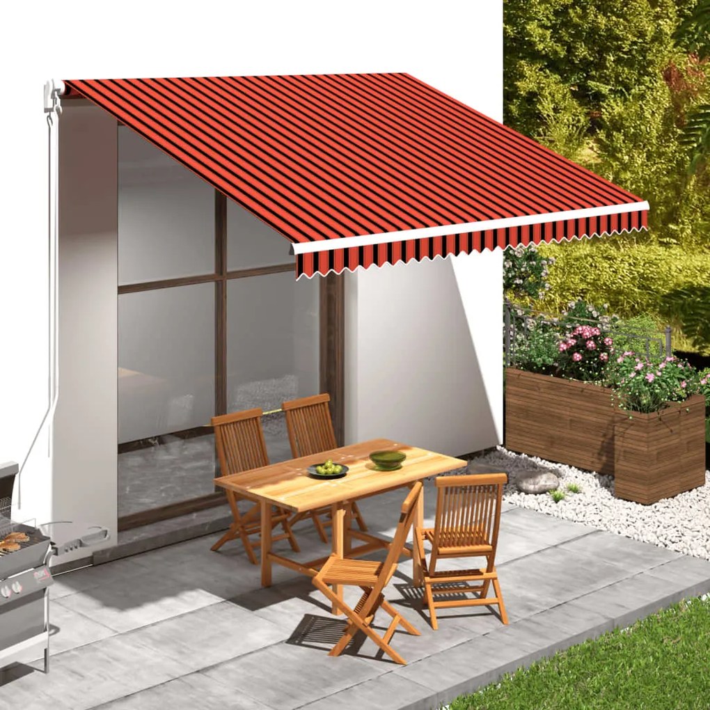 Tenda Da Sole İn Tela Arancione E Marrone 400x300 Cm /
