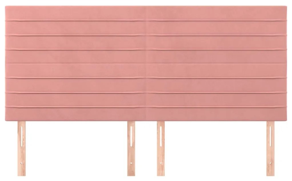 Testiera 4 pz rosa 90x5x78/88 cm in velluto