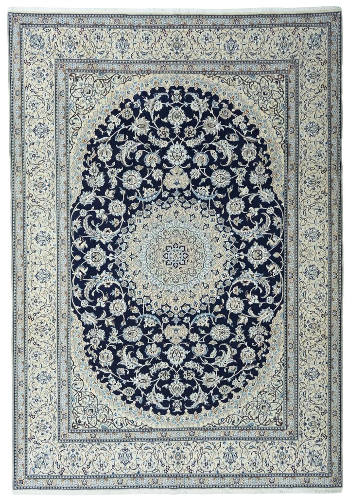 Nain Tappeto persiano 250x360 Blu (Iran) Annodato A Mano