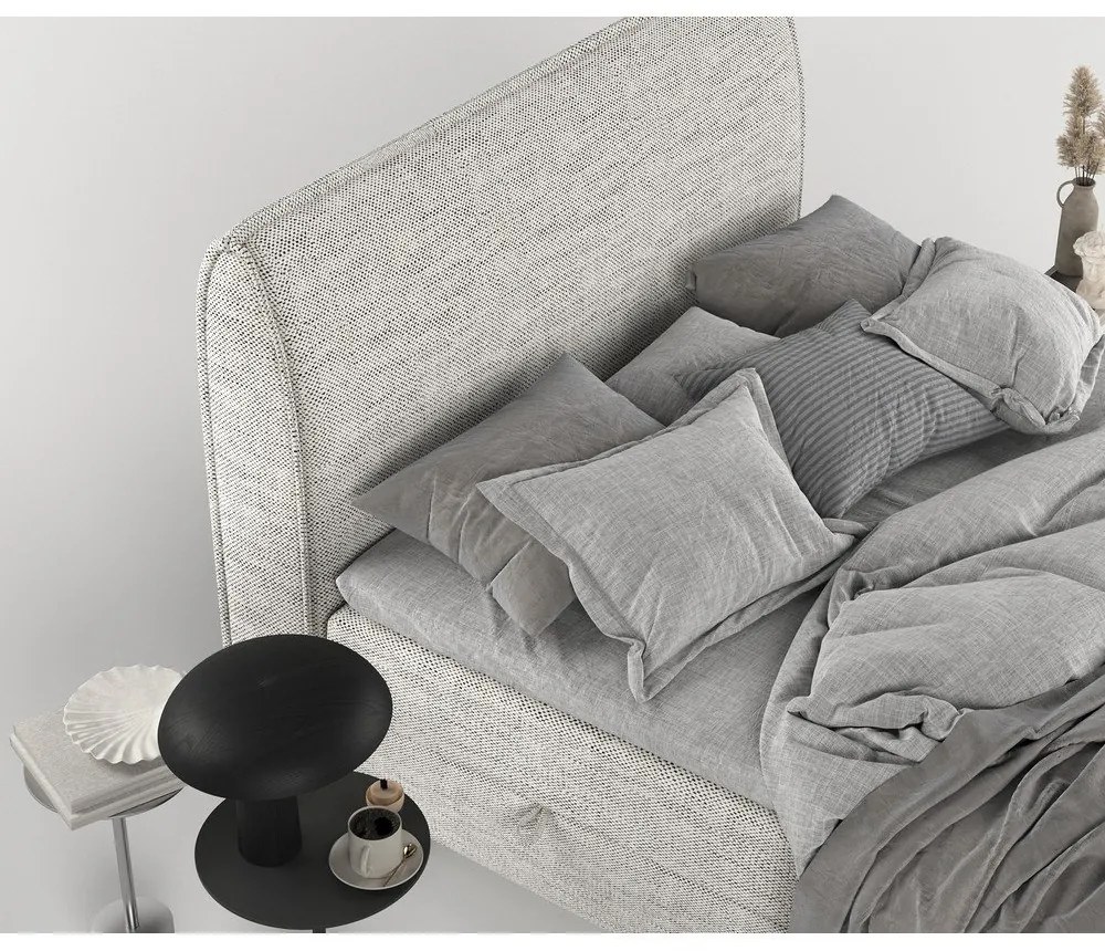 Letto boxspring grigio chiaro con contenitore 200x200 cm Melba - Maison de Rêve