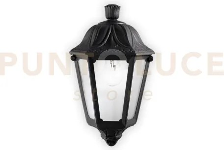 Dafne applique a parete nero 1 luce attacco e27 h.35cm vetro antigi...