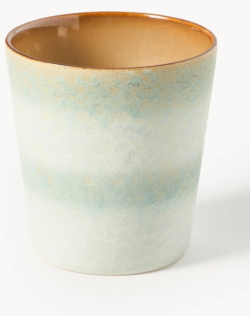 Tazza fatta a mano con smalto reattivo 70's