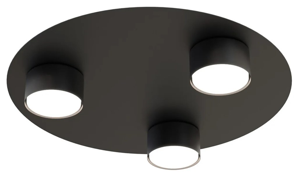 Plafoniera Moderna Dioniso Acciaio Nero 3 Luci Gx53 Ip20
