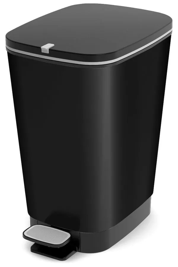 Cestino per la spazzatura nero opaco in plastica con pedale 25 l Chic Bin M – KIS