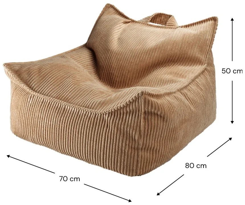 Pouf a sacco per bambini marrone con rivestimento in velluto a coste Chair – Wigiwama