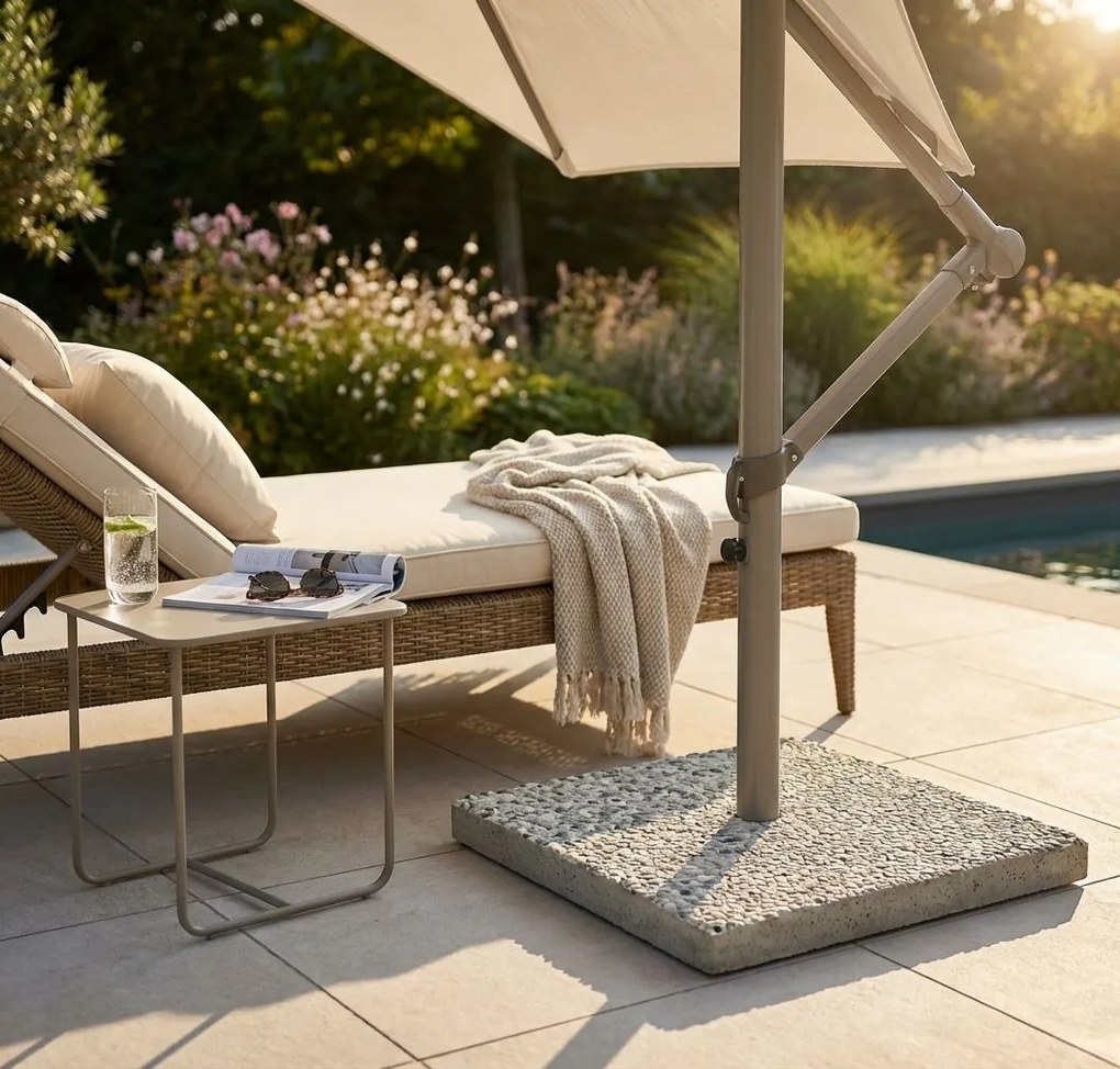 Piastra ombrellone palo laterale quadra