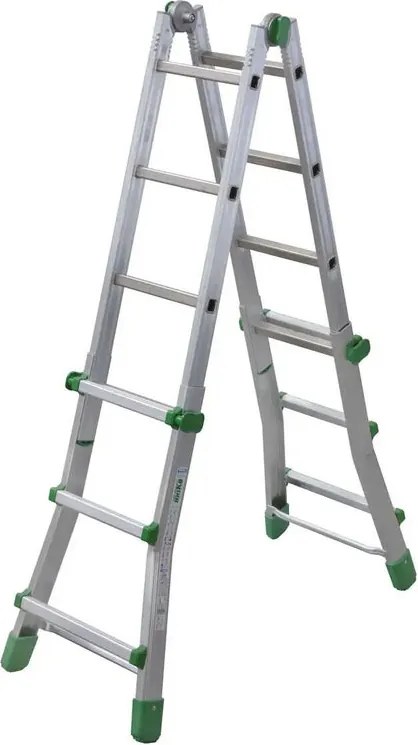 Scala telescopica FACAL Euro Briko in alluminio 3 + 4 gradini portata massima 150 kg EN 131 per lavori fino a 4.35 m