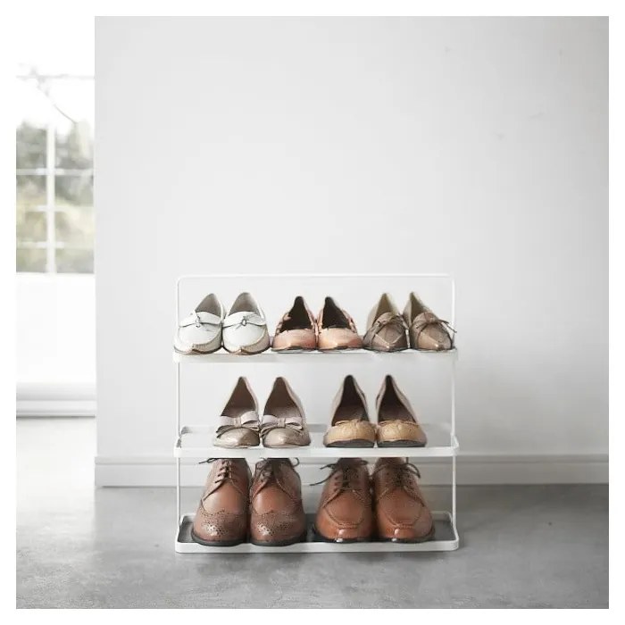 Scarpiera bianca in metallo Tower - YAMAZAKI