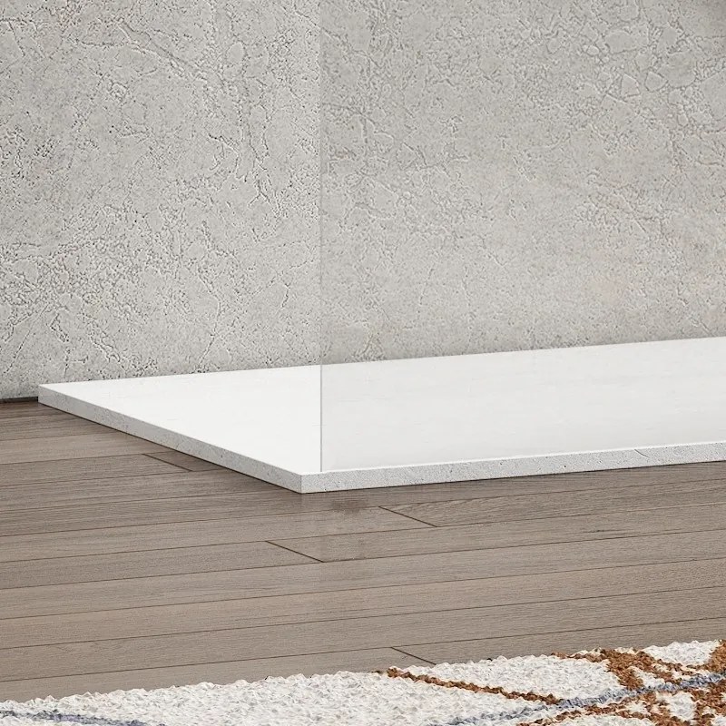 Kamalu - Parete Walk-in 170cm con staffe nere vetro trasparente KW3000N