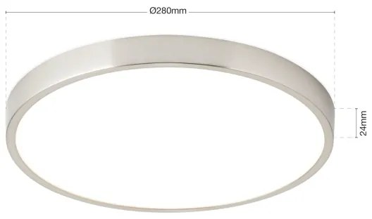 Orion DL 7-657/28- Plafoniera LED BULLY LED/28W/230V diametro 28 cm cromo opaco
