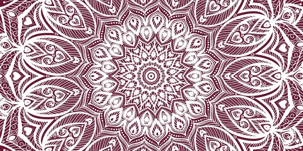 Quadro su tela – Mandala armonia su sfondo rosa