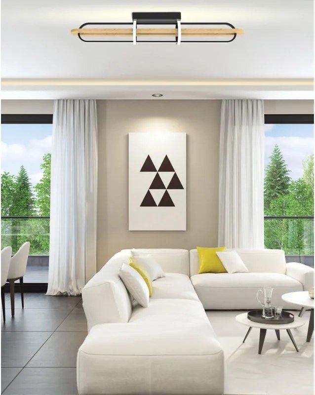Plafoniera LED Avenue nero IP20 bianco naturale NOVECENTO