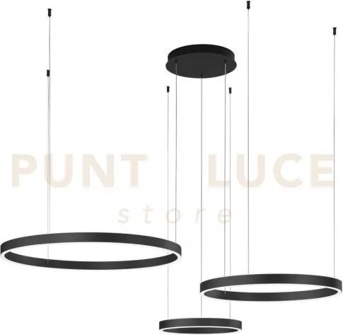 Lampadario a sospensione led akrobat 3 cerchi oro 180w 20620lm cct ...