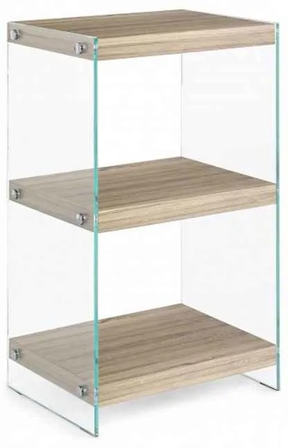 Libreria LINE KENYA in vetro e legno nobilitato 40x30x70 cm
