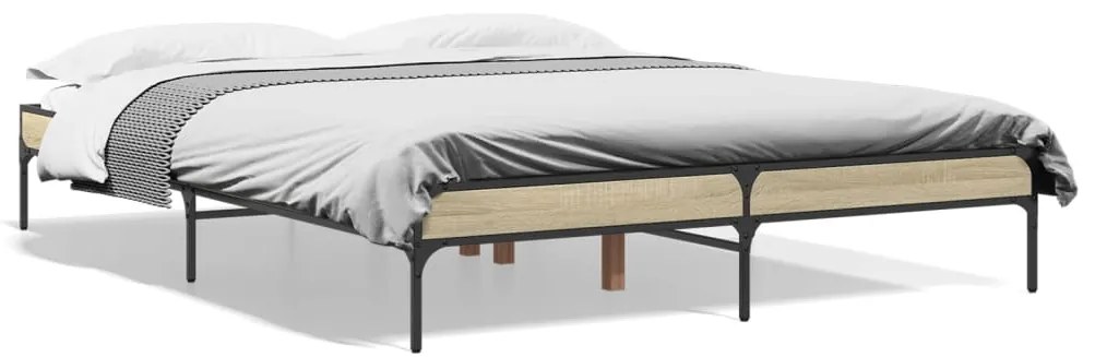Giroletto Rovere Sonoma 160x200 Cm İn Legno Multistrato Metallo /