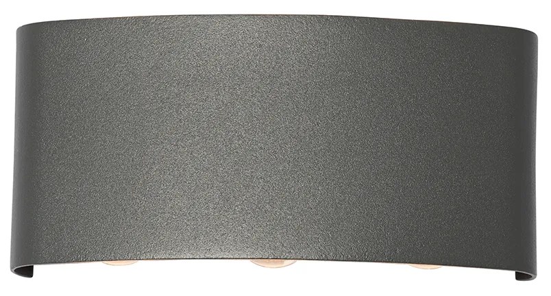 Lampada da parete per esterni grigio scuro con LED 6 luci IP54 - Silly