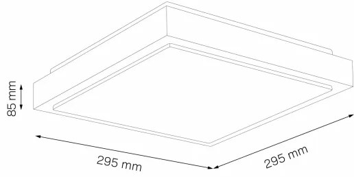 Plafoniera KAZIMIERZ 2xE27/20W/230V 29,5x29,5 cm argento