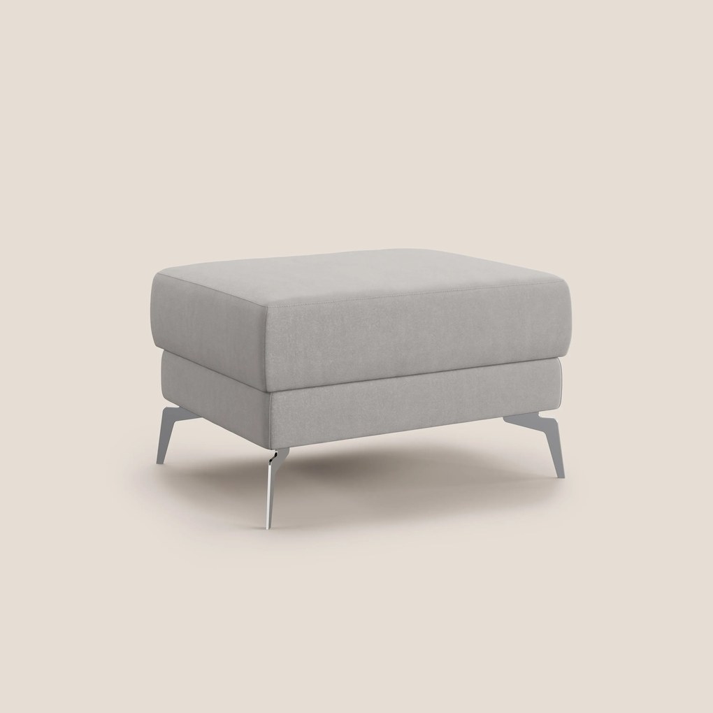 Star Pouf con piedini alti in microfibra impermeabile T11 grigio chiaro