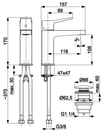 KFA Armatura 4522-825-00 - Miscelatore per lavabo + piletta MALAGA 17 cm cromo lucido