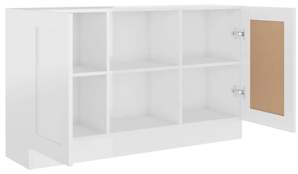 Credenza bianco lucido 120x30,5x70 cm in truciolato