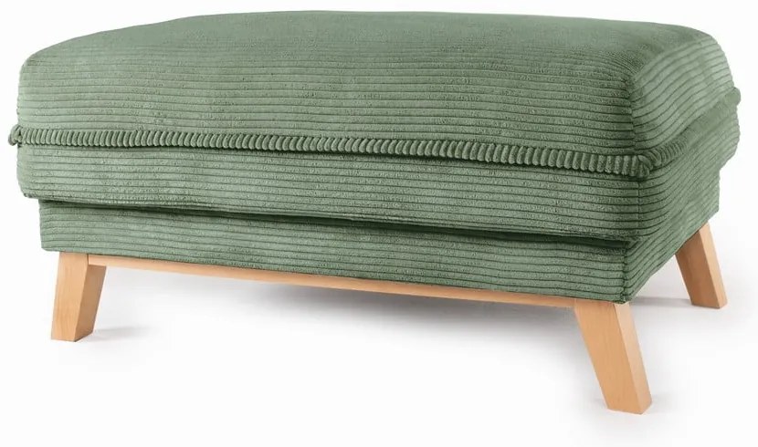 Poggiapiedi in verde chiaro con rivestimento in velluto a coste Tori – Bonami Selection